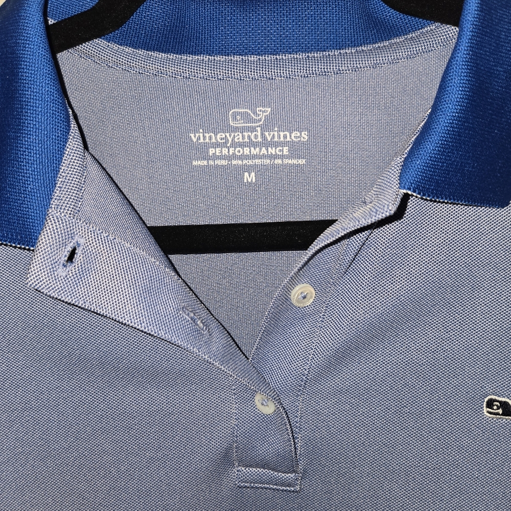 Vineyard Vines Performance Women's Pique Polo Solid Yacht Blue Stretch New - Picture 2 of 7
